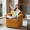 Square Swivel Accent Chair with 360 Degree Rotation,Fluffy Upholstered Lounge Chair with Metal Legs,Modern Accent Chair for Bedroom-Koiai - 2 of 4