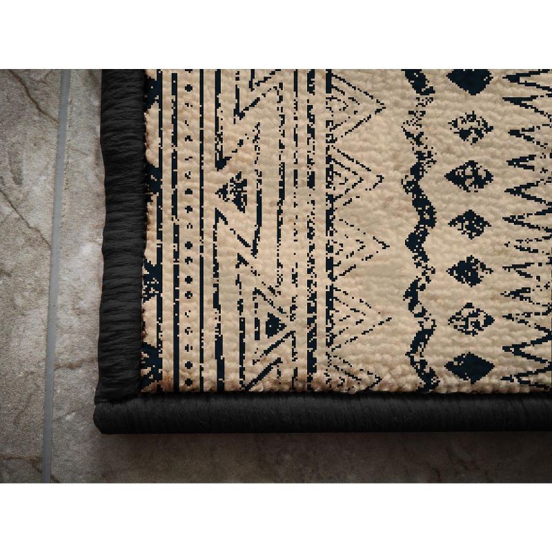 Deerlux Boho Living Room Area Rug with Nonslip Backing, Bohemian Tribal Print Pattern, 5 of 7