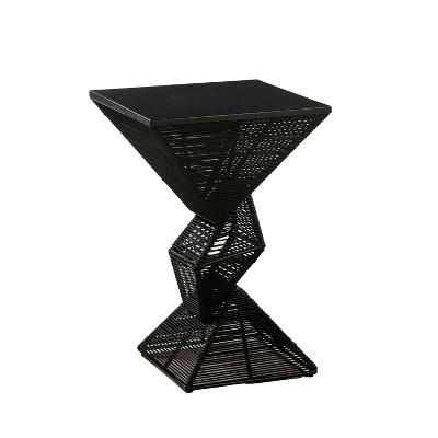 Boraam Lorenzo Rope Geometric Pub Table Black