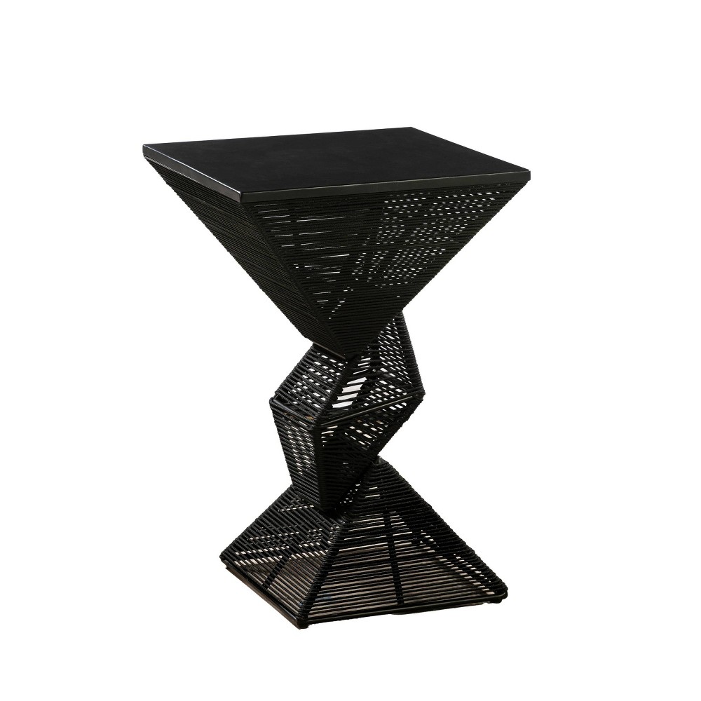 Photos - Garden & Outdoor Decoration Boraam Lorenzo Rope Geometric Pub Table Black