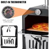 25.4"x21"x63" Wood Fired Pizza Oven Outdoor Pizza Maker Grill With Waterproof Cover & Wheels - 2 of 4
