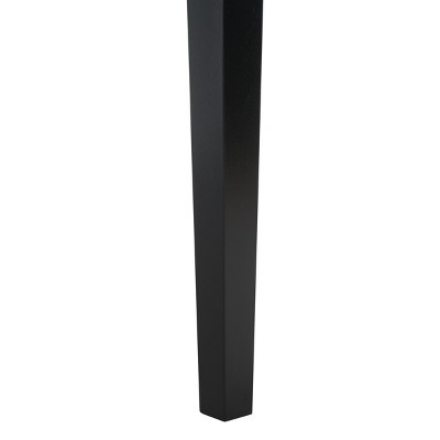 Black Wood Extendable Dining Table with Tapered Legs