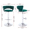 NicBex Swivel Velvet Bar Stools Set of 2,Adjustable Counter Height Bar Stools,Bar Chairs with Chrome Footrest and Base,Barstools for Cafe,Bar - 3 of 4