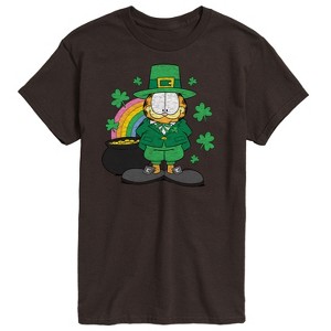 Men's - Garfield - Garfield Rainbow Shamrocks Patrick's Day Short Sleeve Graphic T-Shirt - 1 of 4