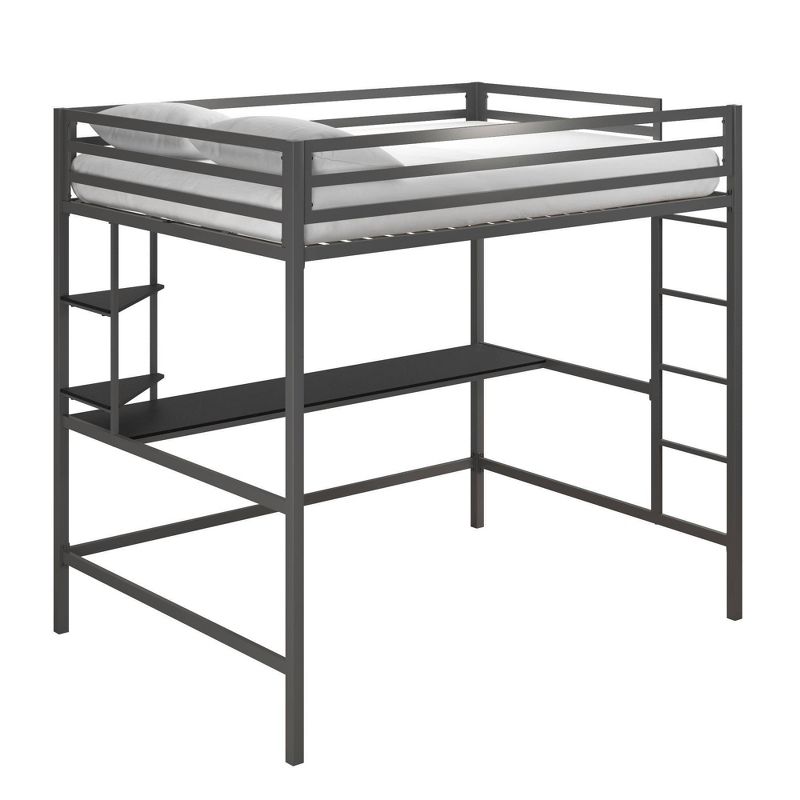 Full Maxwell Metal Loft Bed with Desk & Shelves - Novogratz, 1 of 11