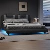 FENCY Upholstered Platform Grey Bed Frame with LED Lights - image 4 of 4