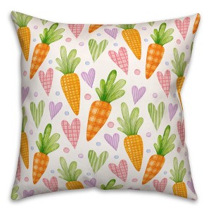 Creative Products Carrots and Hearts Pattern 18 x 18 Spun Poly Pillow - 1 of 3