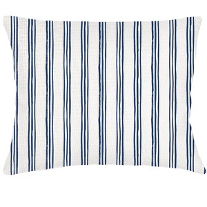Ocean Drift Navy Stripe Linen Dutch Euro Pillow 28x36 - 1 of 1