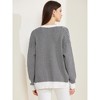 Allegra K Women's Striped Open Front Button Down V Neck Sweater Cardigans - 4 of 4