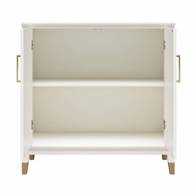 White MDF 2-Door Accent Cabinet with Adjustable Shelving