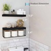 Bathroom shelves over toilet wall mounted floating shelves toilet paper storage small farmhouse decor shelf 16 inch set of 2 black - 3 of 4