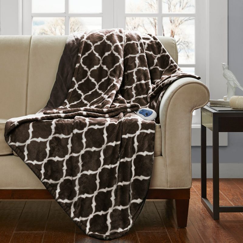 Ogee Printed Oversized Electric Heated Throw Blanket 60x70" - Beautyrest, 3 of 10