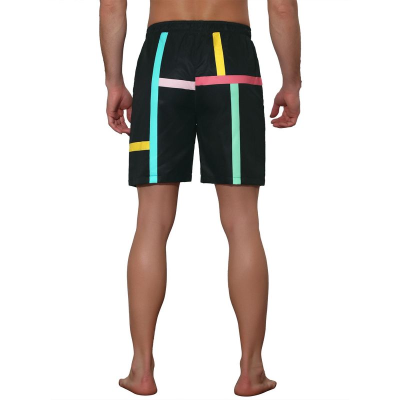 Lars Amadeus Men's Summer Colorful Drawstring Elastic Waist Beach Board Shorts, 3 of 6