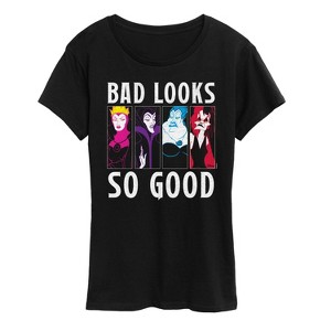 Women's - Disney - Evil Queen Cruella Ursula Maleficent Bad Looks So Good Short Sleeve Graphic T-Shirt - 1 of 4