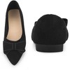 Perphy Women's Pointed Closed Toe Slip-on Bow Decor Low Heel Ballet Flats - 2 of 4