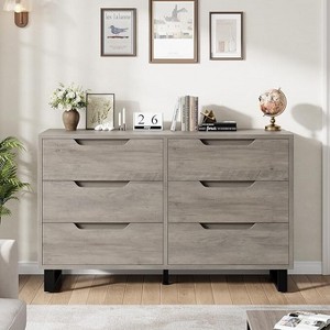 6-Bedroom Chest of Drawers, 119cm Wide, Freestanding Vertical Chest of Drawers with Storage for Living Room, Hallway, Entryway - 1 of 4