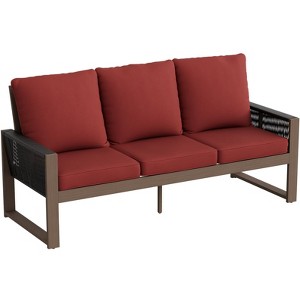 EAGLE PEAK Natural Cedar Patio Furniture, Real Wood Outdoor Furniture Couch 3 Seat Sofa - 1 of 4