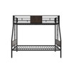 Lycvki Twin Over Full Metal Frame Bunk Beds with Safety Guardrail and 2 Ladder, No Box Spring Needed - 3 of 4