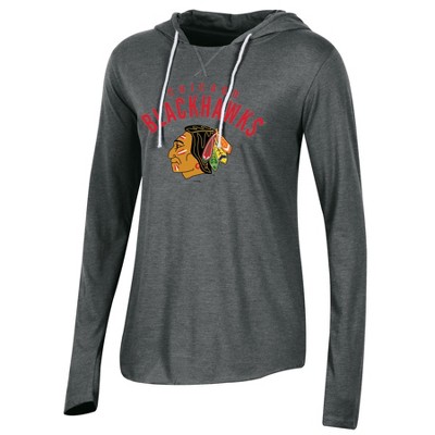 NHL Chicago Blackhawks Women's Classic Gray Vintage Lightweight Hoodie M