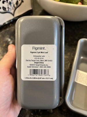 2pk Nonstick Mini Loaf Pan Gray - Figmint™