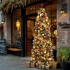 6-12ft Artificial Christmas Tree with Fervent Warm White Lights, Xmas Slim Tree with Pine Cone & Foldable Stand, Decoration for Festival, Party, Home - 2 of 4