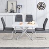 Vynxaria Folding Tables - Modern Minimalist Adjustable Height Table with 0.8-Inch MFC Top and Black Metal Legs, White - 3 of 4