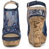Perphy Women's Lace Platform Heel Slingback Wedges Sandals - 2 of 3