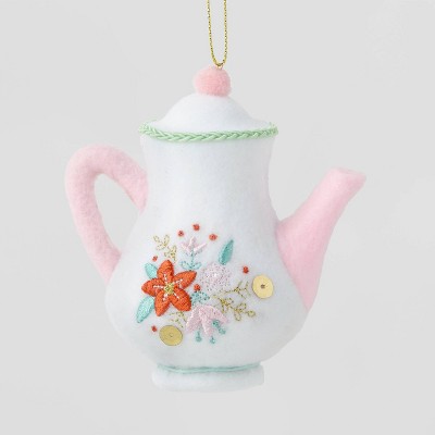 White Teapot Christmas Tree Ornament - Wondershop™