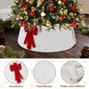 Adjustable Christmas Tree Collar, Rustic Plush Faux Fur Tree Collar Soft Xmas Tree Ring Boho Tree Skirt for Holiday Decorations - 2 of 4