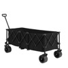 VisioGear Foldable Extended Wagon with 220lbs Weight Capacity, 300L Folding Utility Garden Cart with Drink Holders, Black, 53.54"*21.26"*23.62" - 4 of 4