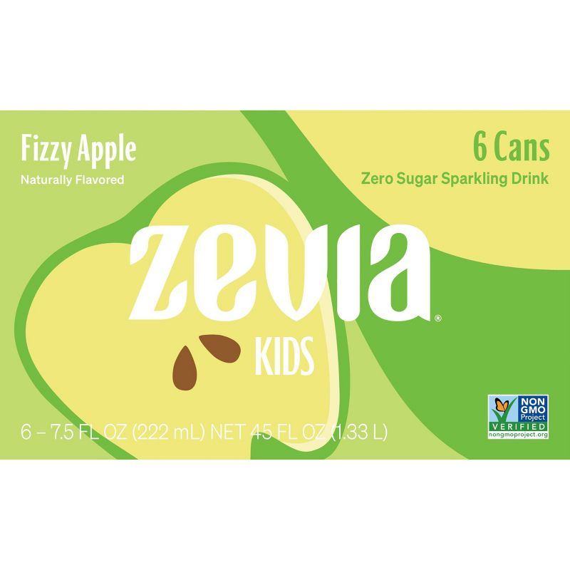 Zevia Kidz Fizzy Apple Zero Calorie Soda - 6pk/7.5 fl oz Cans, 4 of 6