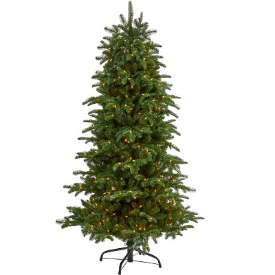 Nearly Natural 6-ft South Carolina Fir Artificial Christmas Tree with 450 Clear Lights and 1598 Bendable Branches