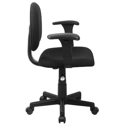Ergonomic Black Fabric Task Chair with Adjustable Arms