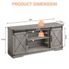 59 Inch TV Stand for TVs Up to 65 Inch, Farmhouse Wood Entertainment Center with Sliding Barn Doors with Adjustable Shelves & Open Compartment - 3 of 4