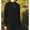Men's 's Long Sleeve Contrast Button Placket Neck Cuffs Henley Shirt - ZIMEGO - 2 of 4