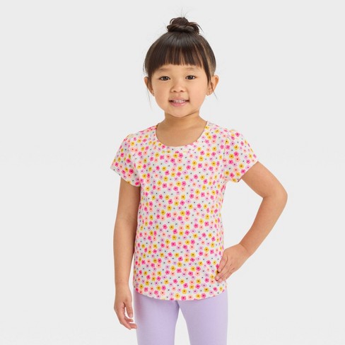 Toddler Girls' Floral Short Sleeve T-shirt - Cat & Jack™ 2t : Target