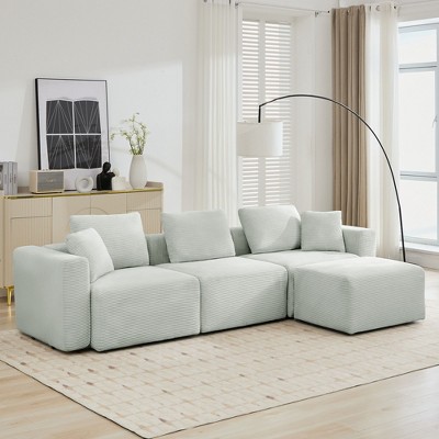 Hyleory Sectional Compression Sofa, Indoor Furniture Convertible Modular Compression Sectional Sofa Set