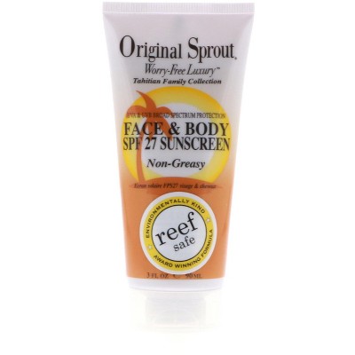 Original Sprout Face & Body SPF 27 Sunscreen, 3 oz