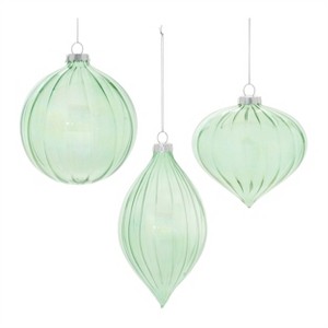 Iridescent Ribbed Glass Ornament (Set of 6) - 1 of 4