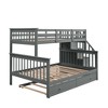 PAGED Modern Wooden Bunk Bed Loft Bed with Desk, Twin over Full Bed Frame with Drawers, Shelves, Stairs and Guardrail for Kids, Teens, Adults - 2 of 4