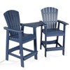 Aoodor Tall Adirondack Chairs Set of 2, HDPE Patio Bar Stool with Connecting Tray,All-Weather Balcony Chair - 4 of 4