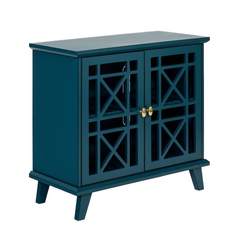 Versatile Fretwork Accent Storage Cabinet Blue - Saracina Home, 1 of 8
