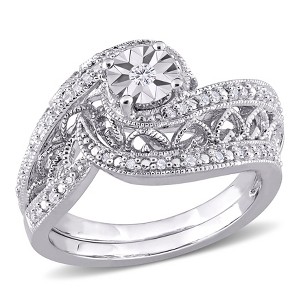 EVERLY JEWELRY | Sterling Silver 1/5 CT TW Diamond Vintage Bridal Set - 1 of 4