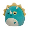 Squishmallows 16" Braedon Teal Triceratops with Hearts Large Plush - 3 of 4