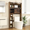 Tangkula Over The Toilet Storage Cabinet w/ Sliding Barn Door Adjustable Shelves 2 Hooks - 2 of 4