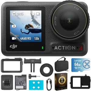 DJI Osmo Action 4 Standard Combo with 64GB Pro Accessory Bundle and 1 YR Warranty - 1 of 4