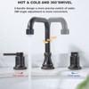 WOWOW 8 in. Widespread Double Handle Bathroom Faucet with Pop-up Drain Kit - 4 of 4