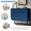 ORRD Blue Storage Sideboard with Adjustable Shelf, 3 Vintage Metal Handles & 4 Pine Feet for Entryway, Living & Dining Room - 4 of 4