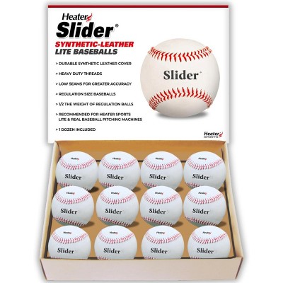 Heater Sports Slider Lite Leather Baseballs – 1 Dozen, Accurate & Long‑Lasting, Ideal for Batting & Fielding Practice Indoors or Out.