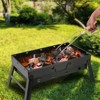 VisioGear Portable BBQ Grill, Foldable Charcoal Grill for Camping, Garden, Outdoor Travel, Black, 17.7"*10"*11" - 2 of 4